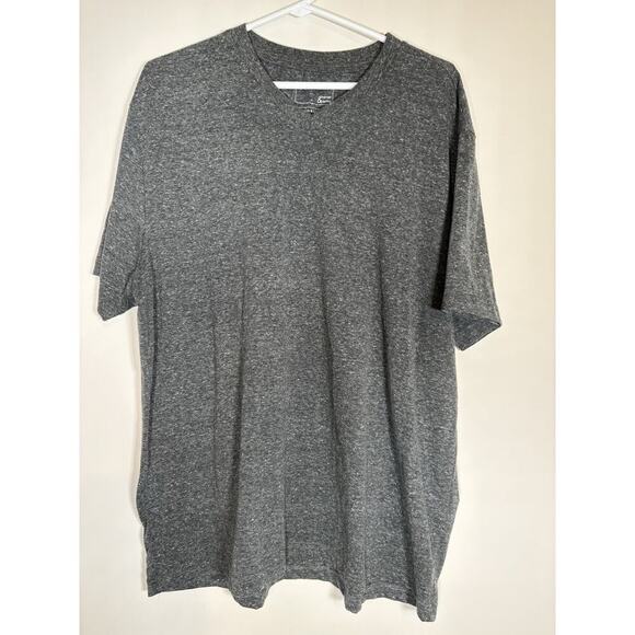 SPRING & MERCER Heathered Grey V Neck Minimalist Classic Staple T-Shirt Mens XL - Picture 1 of 7